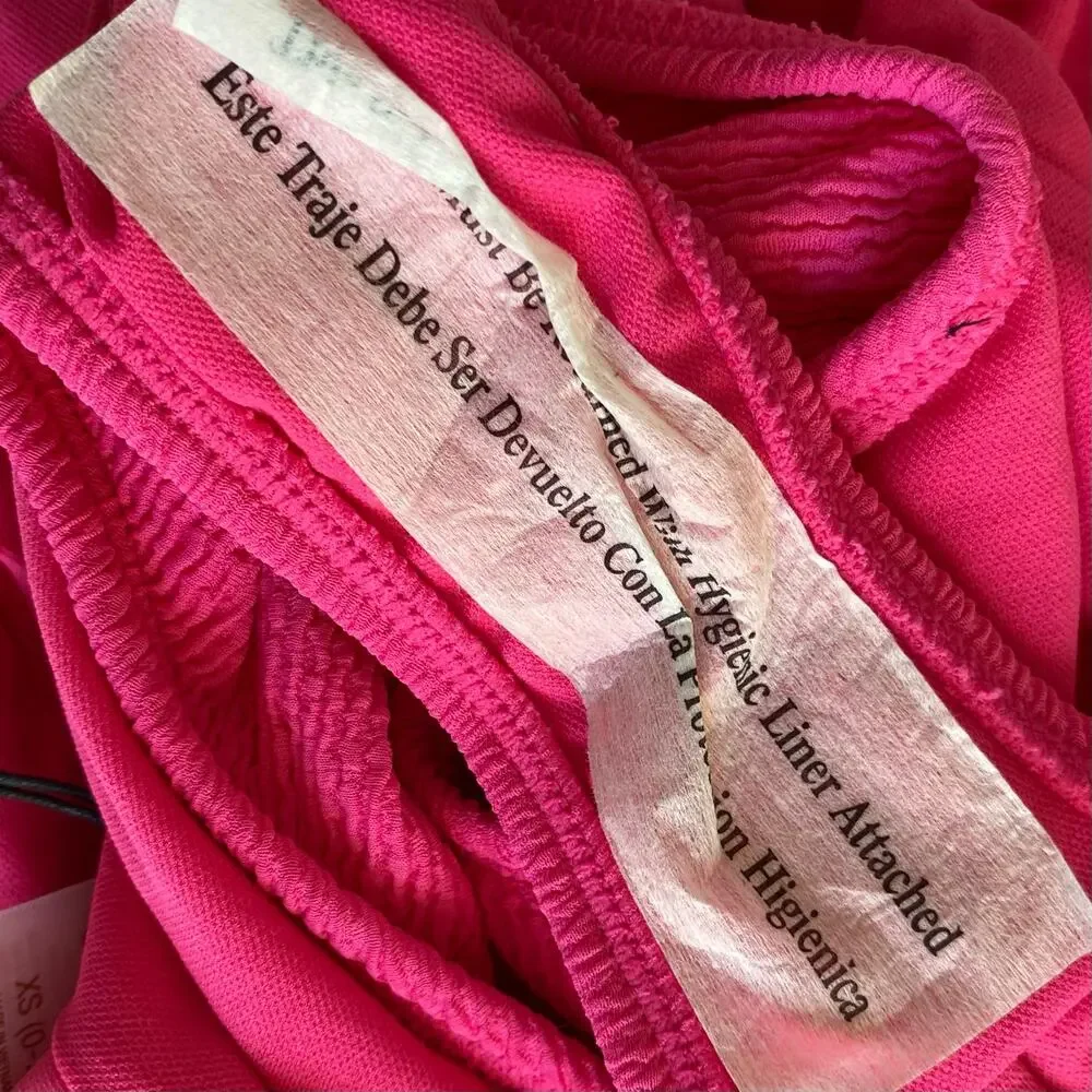 SHADE & SHORE NWOT One Piece Swimsuit High Leg Medium Coverage Pink Size XS